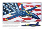 "Blue Angels" - Ernie Boyette - USN F-18 Hornet Blue Angel Aviation Art